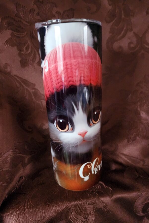 kitten, christmas, merry, tumbler